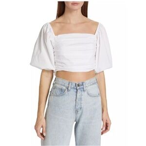 NWT Ramy Brook Parker Ruched Cropped Top White Size S